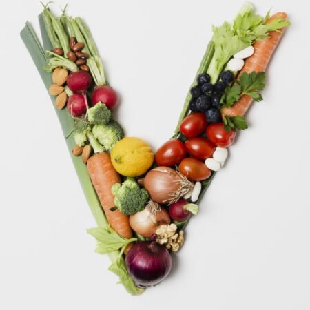 v shaped vegetable arrangement